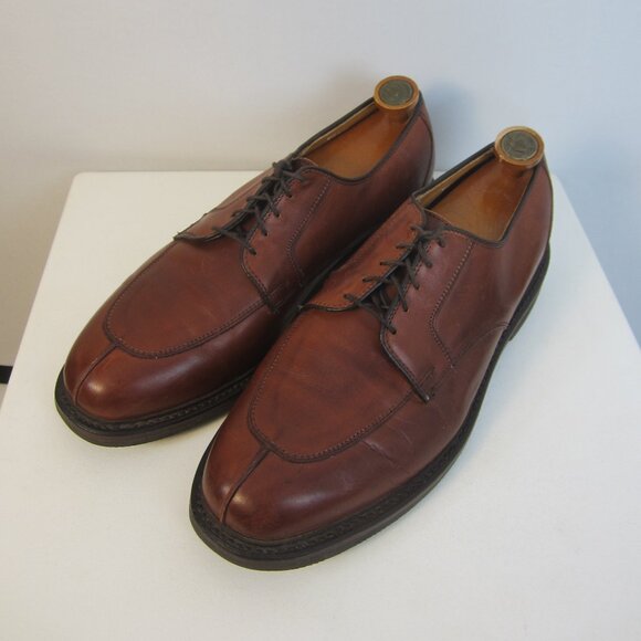 Allen Edmonds Men 10.5 D Brown Leather Dress Shoes Lace Up Vibram Soles Made USA